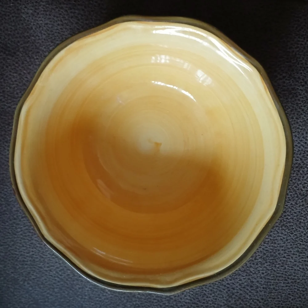 Gibson Everday Tuscan Design Bowls (2) Yellow, Green, Burgundy
